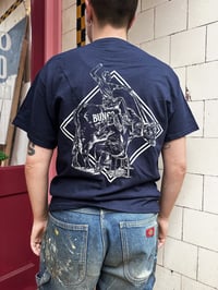 Image 2 of Navy 'Three Wee Coos' Bungo Sign Co tee