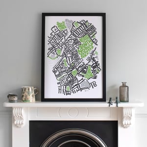 Image of South Norwood & Woodside Typographic Street Map