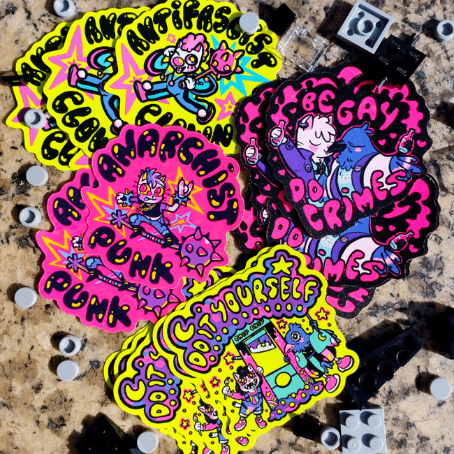 Anarchists & Space Cats - Original stickers