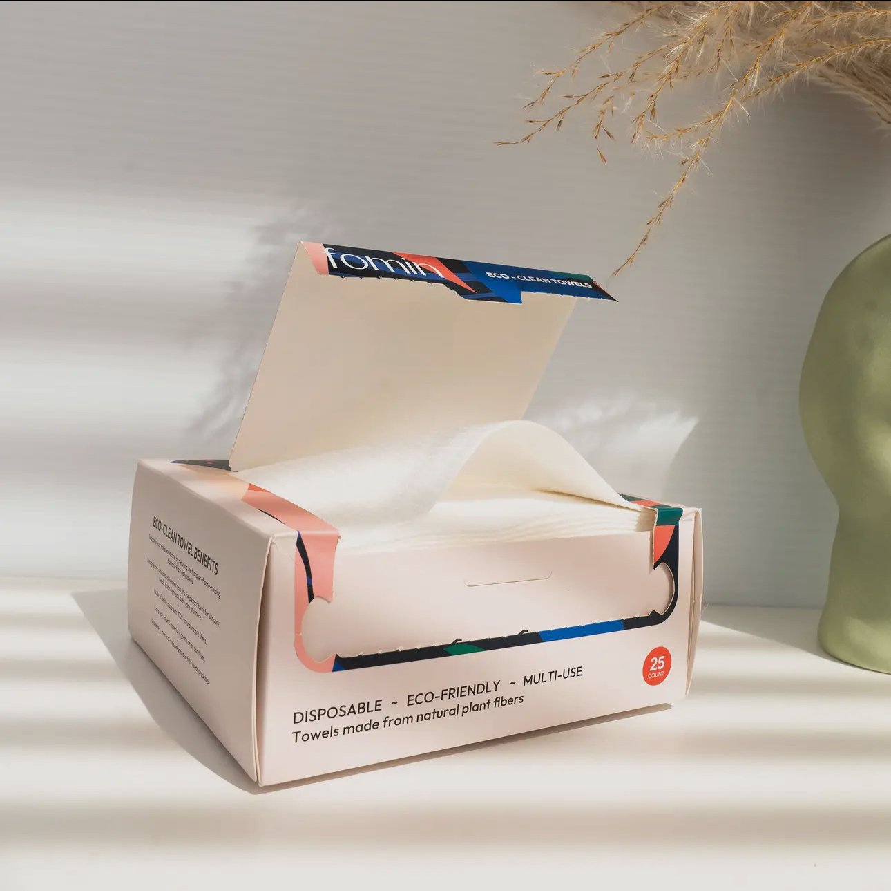 Image of "Very Clean" Eco-Clean Disposable Facial Towels - 25 Count