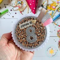 Image 1 of Animal Print Birthday Badge