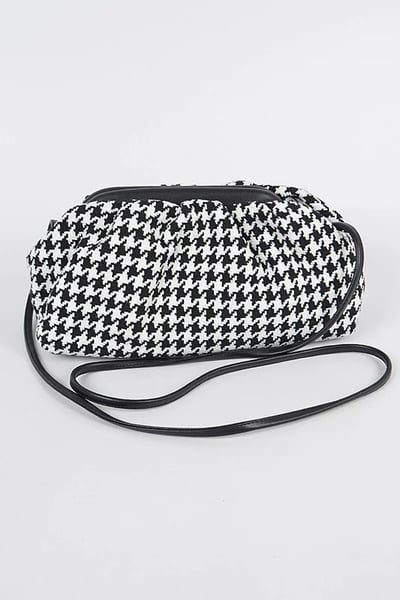 Image of 3PACK Houndstooth Pattern Cross body bag-BLACK/WHITE