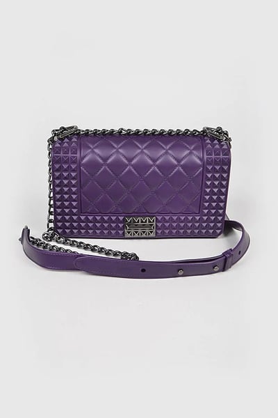 Image of 3PACK  Studded Monotone Clutch-PURPLE