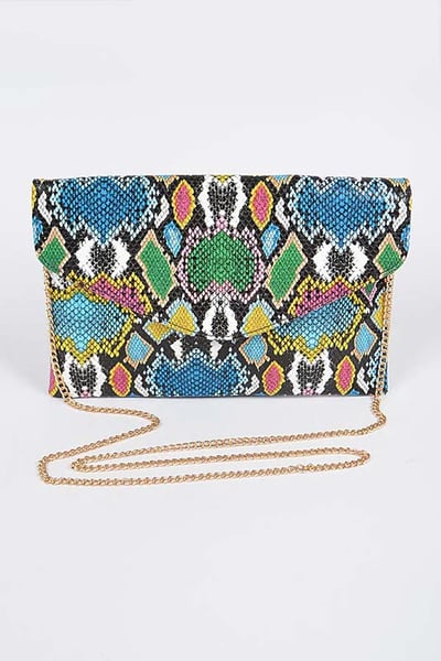 Image of 3PACK Hipster Snakeskin Clutch-BLUE MIX