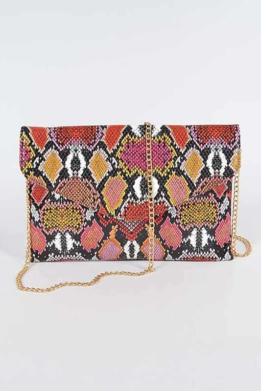 Image of 3PACK Hipster Snakeskin Clutch-RED MIX