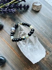 Image 5 of Chunky Gold Obsidian + Grey Agate Bracelet