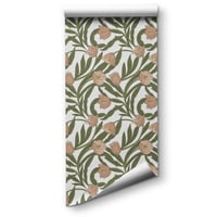 Image 2 of Verdant Bloom Botanical Pink Wallpaper