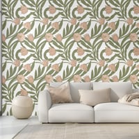 Image 3 of Verdant Bloom Botanical Pink Wallpaper
