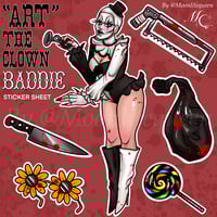 “Art the clown baddie” Sticker Sheet (PREORDER) 