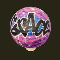 Image of Custom Airbrushed Personalized Basketball - Graffiti name  pink airbrush basketball trophy gift