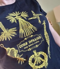 Image 1 of 'Corndollies' Unisex Jersey Tshirt: Black w/ Yellow Print