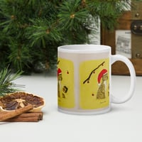 Image 3 of Mug blanc brillant personnalisé chat de noël