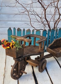 Image 3 of SET *Wooden rustic   bicycle + cart  * 