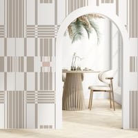 Image 4 of Opulent Grid Neutral Art Deco Wallpaper