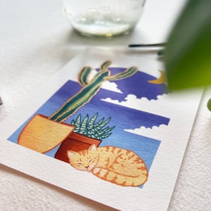 Image of Cats + Plants III: Cactus, individual or set