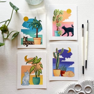 Image of Cats + Plants III: Cactus, individual or set