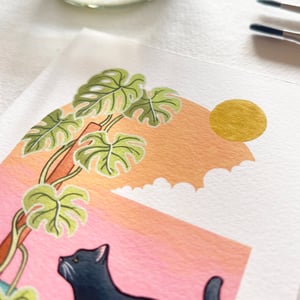 Image of Cats + Plants III: Monstera, individual or set