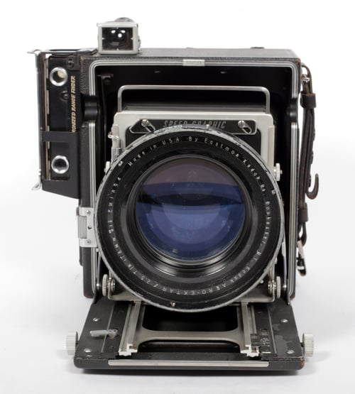 Image of Graflex Speed Graphic 4X5 Camera + Aero Ektar 178mm F2.5 + holders + film