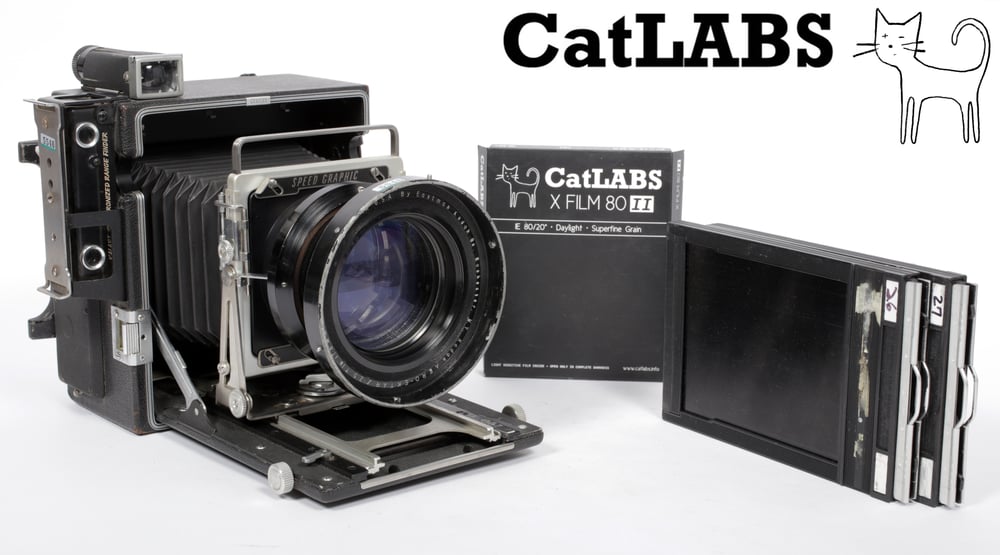 Image of Graflex Speed Graphic 4X5 Camera + Aero Ektar 178mm F2.5 + holders + film