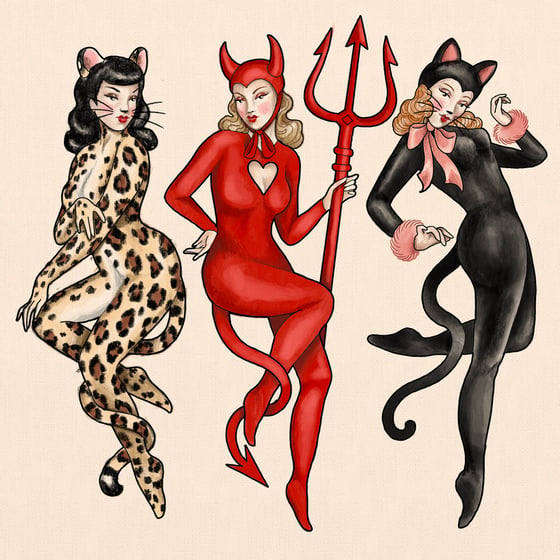 Image of Halloween pinups