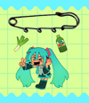 Miku Safety Pin Charm (PREORDER)