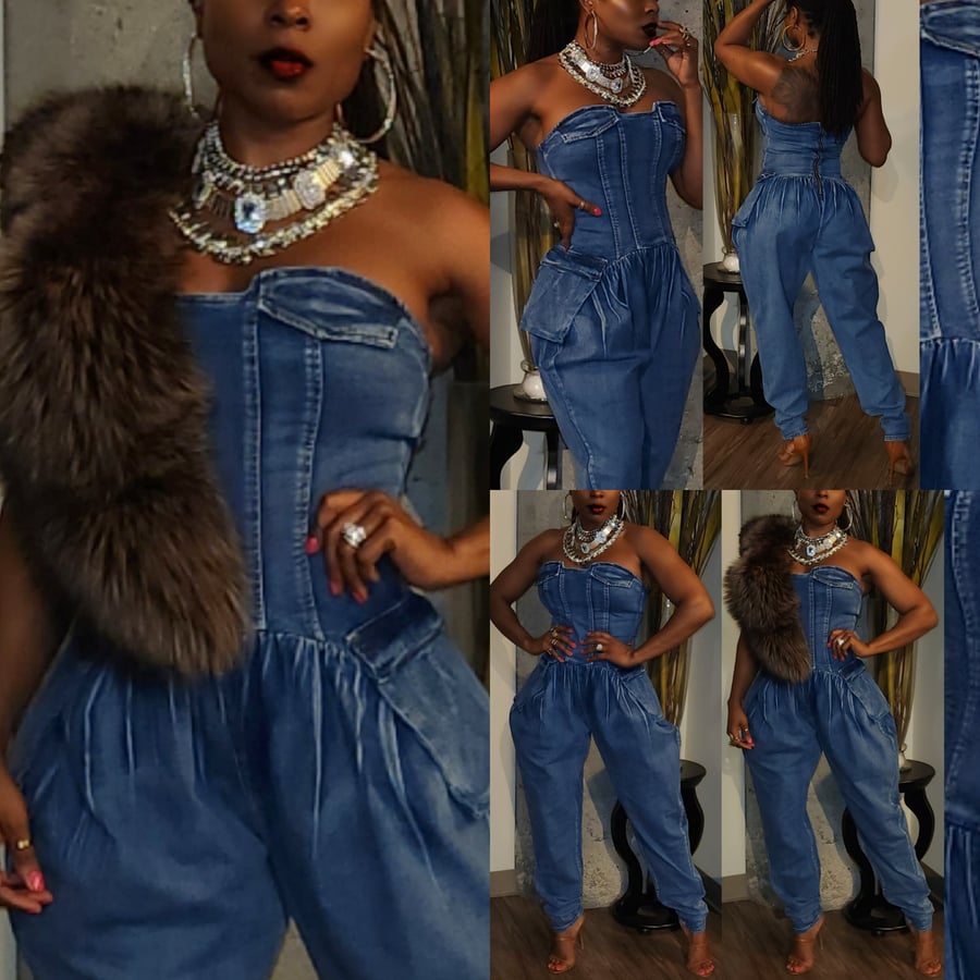 Image of The Bianca Denim Jumpsuit