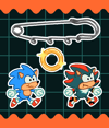 Sonic and Shadow Safety  Pin Charms (PREORDER)