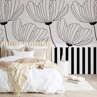 Image 4 of  Stripe  Petals Ivory Wallpaper
