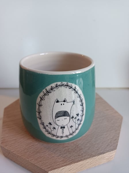 Image of Petite tasse fillette renard bleu