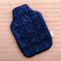 Image 1 of Indigo Sawtooth Hot Water Bottle Cover