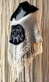 OOAK - O/S - WOLF SKULL PONCHO IN BONE