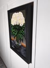 Expressionist Flower Painting on Canvas Panel, 8x10 Framed: 'Sea'