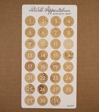 Image 1 of Date Dots Sticker Sheet - Kraft (24-017A)