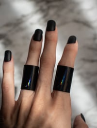 Image 5 of Iridescent Black Stretch Vinyl Ring