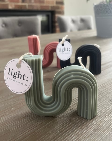 Image of *Sale* Decorative Pillar Candles - Wave