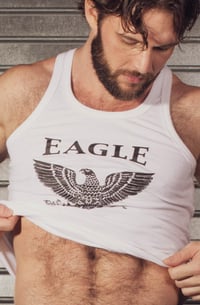 Image 3 of The Eagle NYC White Rib Tank W/ Black Logo