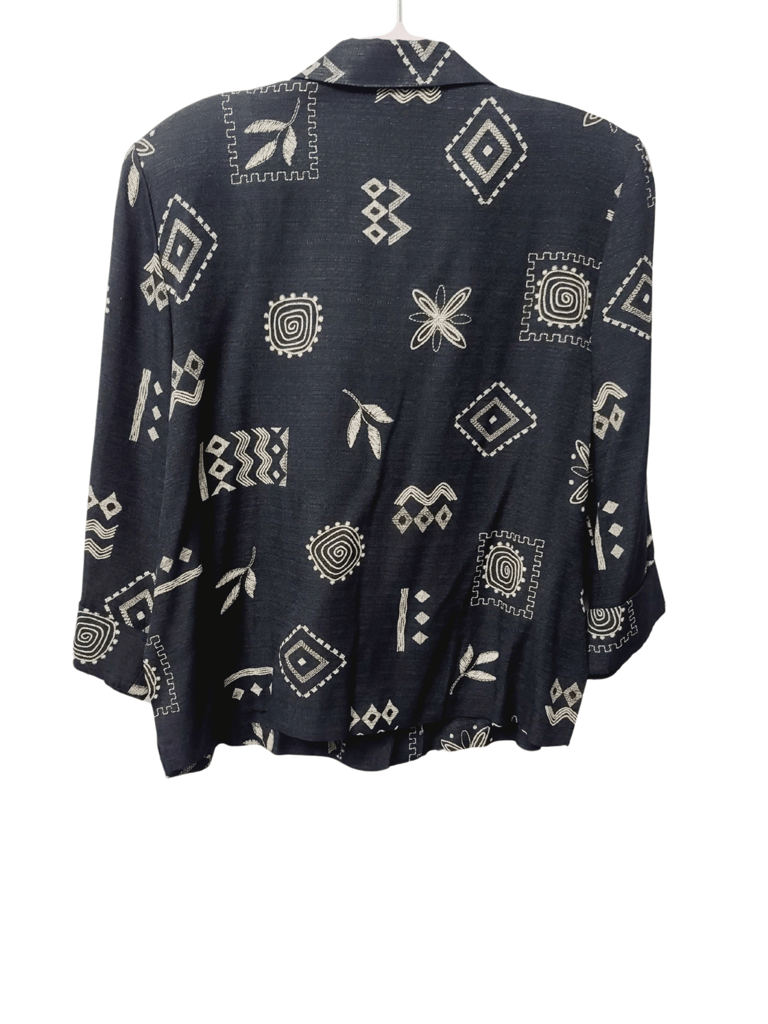 Image of Black/Cream Ethnic Print Top