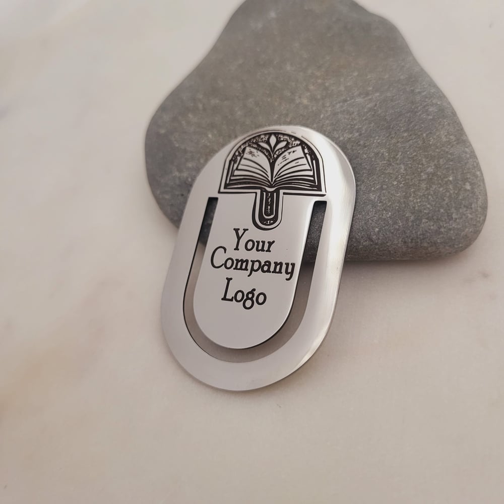 Image of Custom Company Logo Metal Bookmarks - Christmas Gift / Corporate Event Giveaway Bookmark.