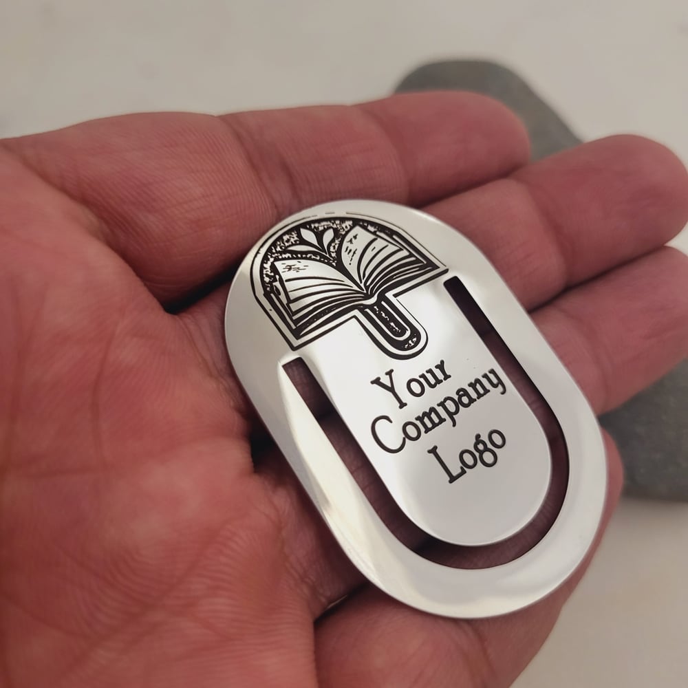 Image of Custom Company Logo Metal Bookmarks - Christmas Gift / Corporate Event Giveaway Bookmark.