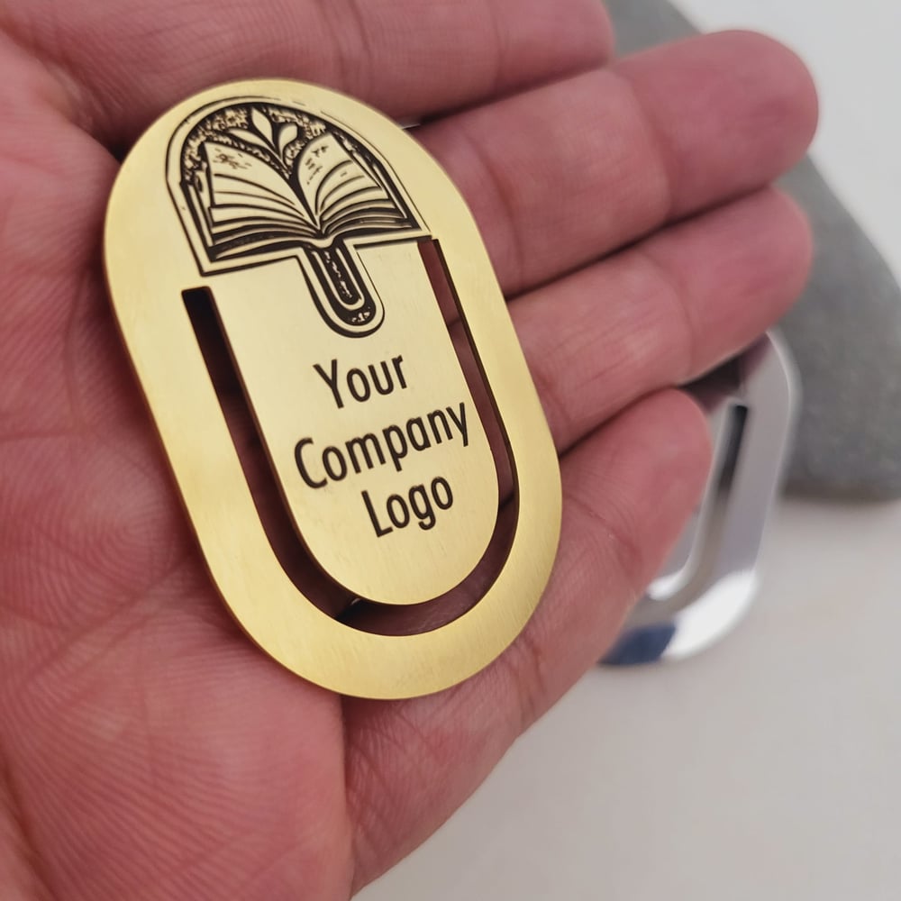 Image of Custom Company Logo Metal Bookmarks -  Corporate Company Event Giveaway Bookmark.