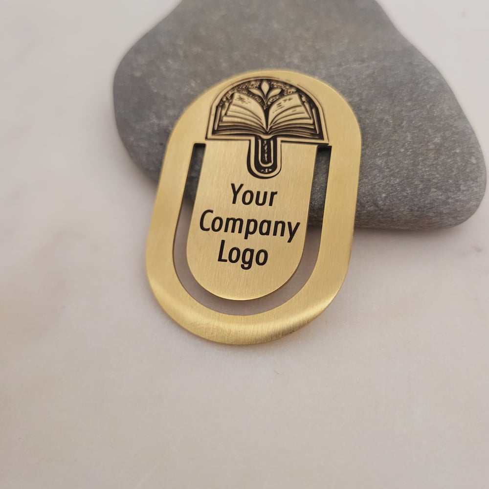 Image of Custom Company Logo Metal Bookmarks -  Corporate Company Event Giveaway Bookmark.