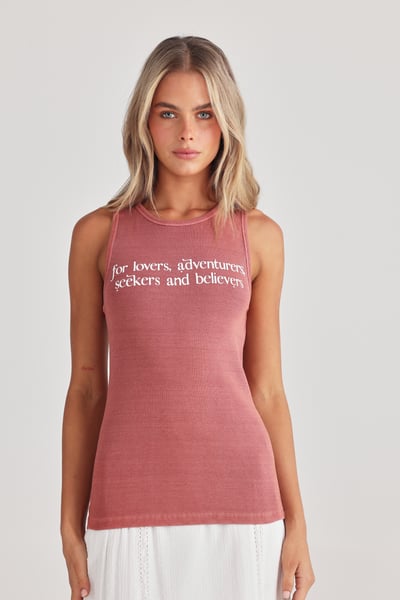 Image of Lovers Ribbed Tank. Russet. By Talisman the Label.