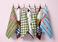 Image 3 of Blue Bow Christmas Tea Towel