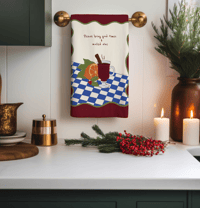 Image 1 of Mulled Wine Christmas Tea Towel