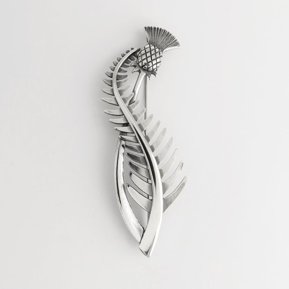 Image of Thistle and Fern Kilt Pin