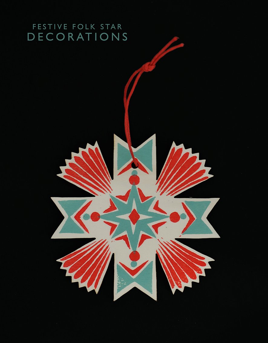 Image of Festive Folk Star Decorations - Star One