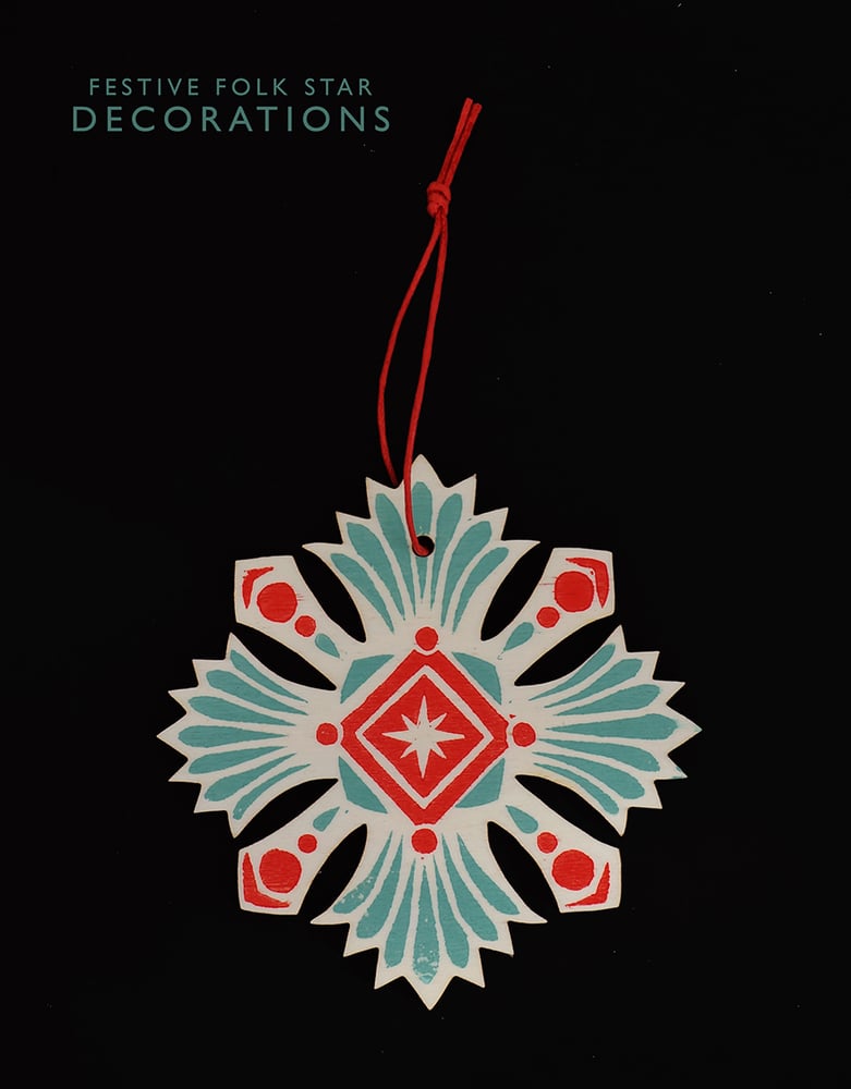 Image of Festive Folk Star Decorations - Star Three