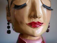 Image 2 of Frida inspired plant pot Red and Pearl pink