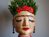 Image 4 of Frida inspired plant pot Red and Pearl pink