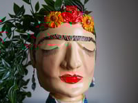 Image 3 of Frida inspired plan pot Iridescent Turquoise & Pearl